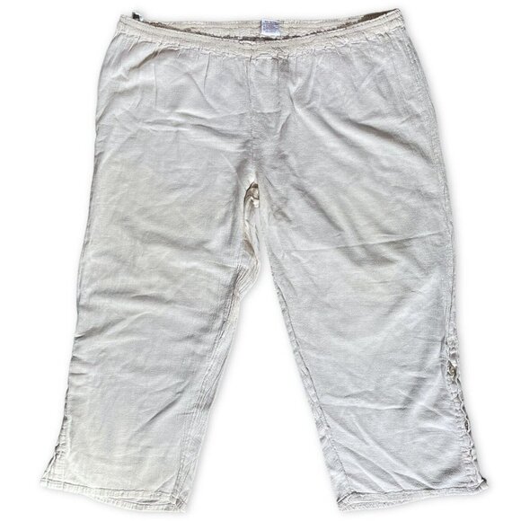 Oh My Gauze Boho Pull On Pant Womens Size 2XL-3XL Ivory Wide Leg Cotton Vintage - Picture 1 of 10
